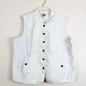 White Sleeveless Button-Up Vest Company Collection Petite XLP